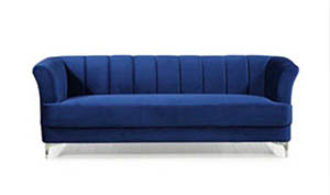 Modern Blue Velvet 3 seater Sofa 