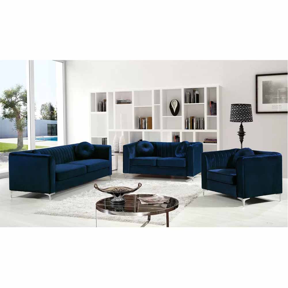 New luxury style velvet chesterfild sofa sets